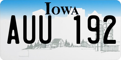 IA license plate AUU192