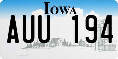 IA license plate AUU194
