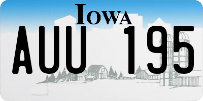 IA license plate AUU195