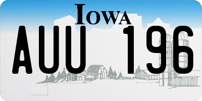IA license plate AUU196