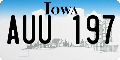 IA license plate AUU197