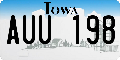 IA license plate AUU198