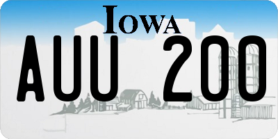 IA license plate AUU200