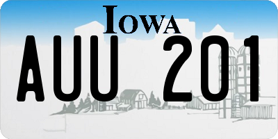 IA license plate AUU201