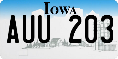 IA license plate AUU203