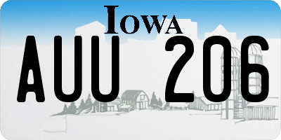 IA license plate AUU206