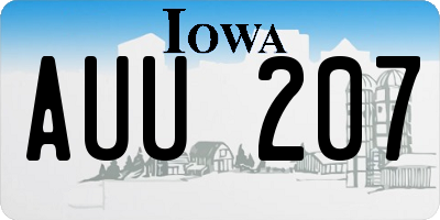 IA license plate AUU207
