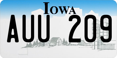 IA license plate AUU209