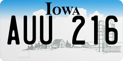 IA license plate AUU216