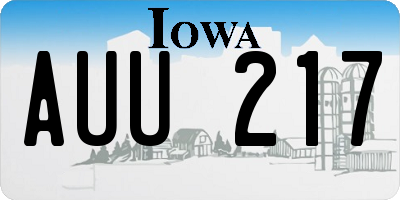 IA license plate AUU217