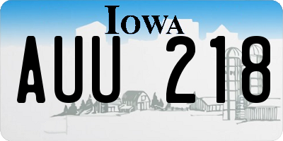 IA license plate AUU218