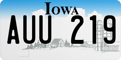 IA license plate AUU219