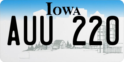 IA license plate AUU220