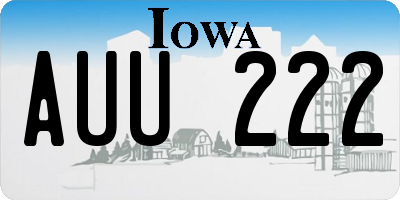 IA license plate AUU222