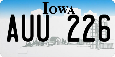 IA license plate AUU226