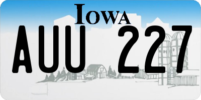 IA license plate AUU227