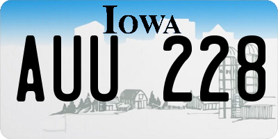 IA license plate AUU228
