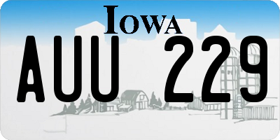 IA license plate AUU229