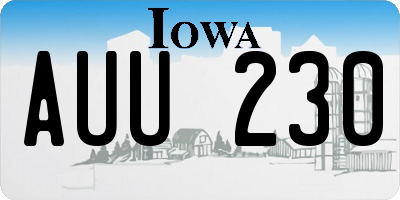IA license plate AUU230