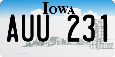 IA license plate AUU231
