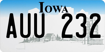 IA license plate AUU232
