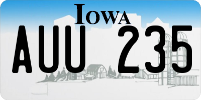 IA license plate AUU235