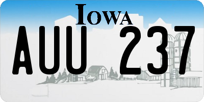 IA license plate AUU237