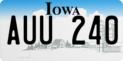IA license plate AUU240