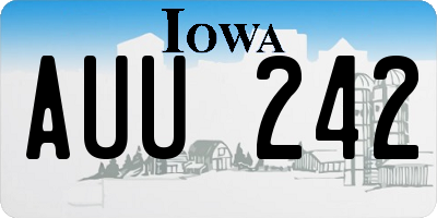 IA license plate AUU242