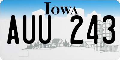 IA license plate AUU243