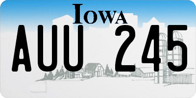 IA license plate AUU245