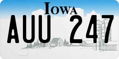IA license plate AUU247