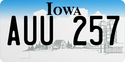 IA license plate AUU257