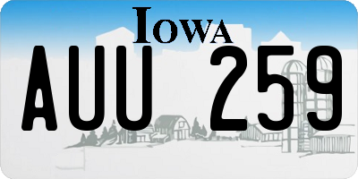 IA license plate AUU259