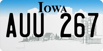 IA license plate AUU267
