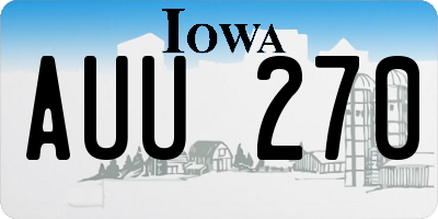 IA license plate AUU270