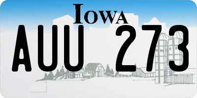 IA license plate AUU273