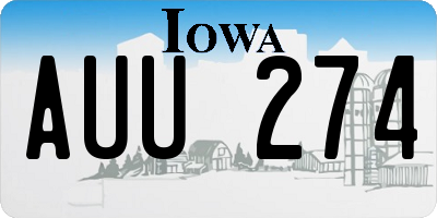 IA license plate AUU274