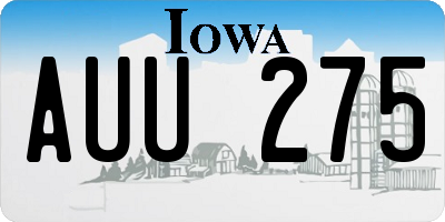 IA license plate AUU275