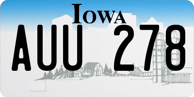 IA license plate AUU278
