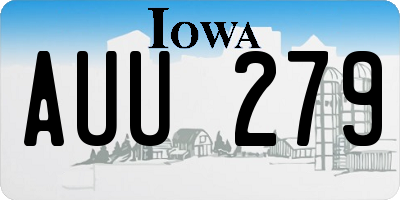 IA license plate AUU279