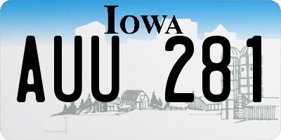 IA license plate AUU281