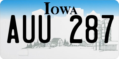 IA license plate AUU287