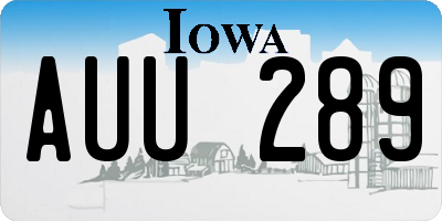 IA license plate AUU289