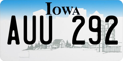 IA license plate AUU292