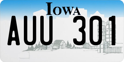 IA license plate AUU301