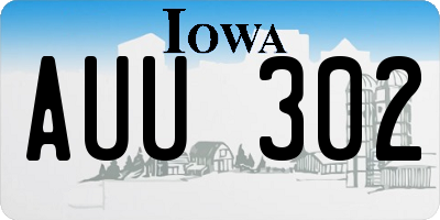 IA license plate AUU302