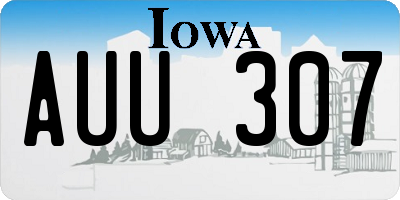 IA license plate AUU307