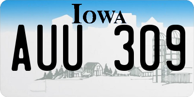 IA license plate AUU309