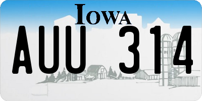 IA license plate AUU314